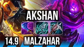 AKSHAN vs MALZAHAR (MID) | 10 solo kills, 1300+ games, 16/3/2, Godlike | NA Master | 14.9