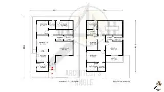 2000 square feet plot | Duplex house floor plan | Latest unique 2 storey house design