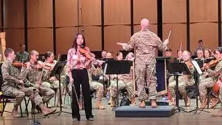 Jacqi rehearsal with the U.S. Army band.