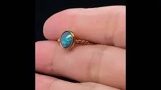 9k Yellow Gold Solid Black Opal Ring 473