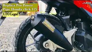 Replica Pro power pipe Installed on Click 125 | sound Check| LTO Legal