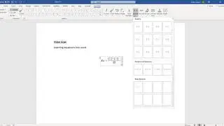 Gen Chem Excel Video 9 Inserting Equations into Word