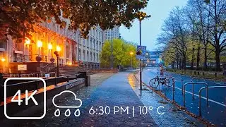 Rainy evening walk at the German National Library, Leipzig | Rain sounds for Studying and Focus