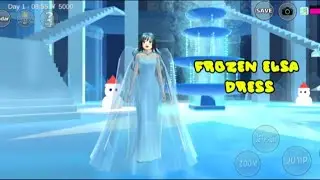 Rina New Frozen Elsa Dress 🥶🤩 Full Tutorial | Sakura School Simulator | Elsa Dress in Sakura School 
