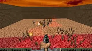 Doom infighting 100 baronofhell vs 10 cyberdemon DOOM64