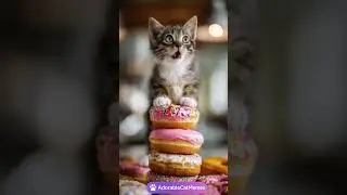 Kitten Climbs Donuts in Sweetest Adventure Ever!