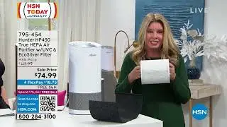 Hunter HP450 Tower True HEPA Air Purifier with UVC   Eco...
