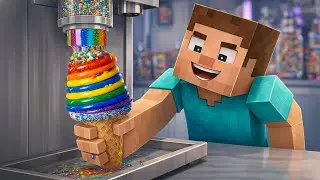 The Most Relaxing Minecraft Physics Simulation -  Making Rainbow ice cream | ZenBlock Craft