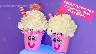 DIY Valentine&rsquo;s Day Tiny Strawberry Kiss Faux Shake 🍓 | Fake Dessert Craft with Spackle & Foam Clay