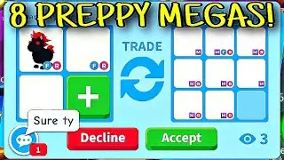 😱🥰WOAH! I GOT 8 PREPPY MEGAS FOR MY EVIL UNICORN! + TRADED MY TURTLE! ADOPT ME TRADING 2025 #adoptme