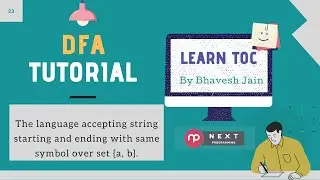 The language accepting string starting and ending with same symbol over set {a, b}. | TOC | DFA