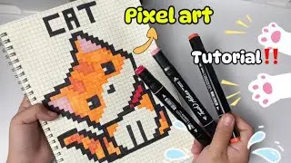 Pixel art ideas 👾 | Tutorial Pixel art Kucing 😽 | Paper diy |