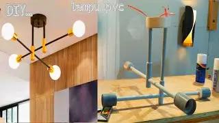 DIY...lampu hias gantung minimalis  4 buah lampu tergantung   dari pipa pvc