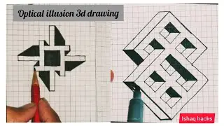 3d drawing on Graph/grid paper /Awsome grid paper drawing