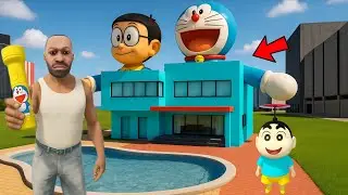 FRANKLIN'S HOUSE UPGRADE TO DORAEMON HOUSE IN INDIAN BIKE DRIVING 3D | GTA 5 |