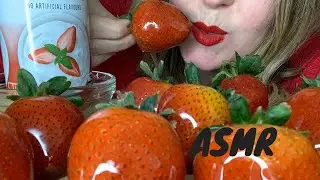 ASMR CANDIED STRAWBERRIES MUKBANG | BIG CRUNCH | JUICY  MOUTH SOUNDS | NO TALKING | WHIPPED CREAM