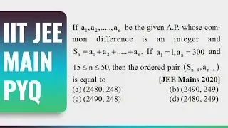 Arithmetic Progression (AP) JEE Mains Previous Year Question| Nitin Agrawal