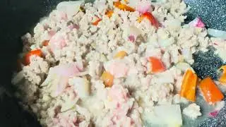Ground pork simple recipe | with ham for extra tastier flavor🫰 #easyrecipes #porkginiling #pinoyfood