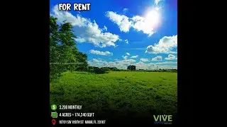 For Rent $3,200 monthly, 4 ACRES = 174,240 Sqft (19701 SW 180th St  Miami, FL 33187)