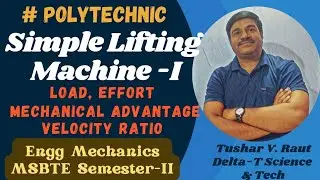 Engg Mechanics 👉🏻 Simple Lifting Machine-I 👉🏻 Load, Effort, Mechanical Advantage & Velocity Ratio