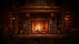 Peaceful Fireplace at Night 🔥 Gentle Rain | 10 Hours of Restful Sleep & Quiet Reflection