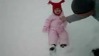 Jamie makes snow angels 2