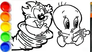 How to draw Baby Looney Tunes | Tweety, Tasmanian Devil | Baby Looney Tunes