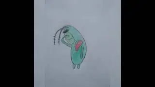 how to easy drawing plankton on Spongebob cartoon film | Spongebob | #shorts #plankton