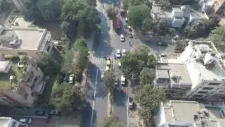 Aerial Stock footage India daily traffic scene