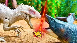 Megalodon vs Indominus Rex 🦈🦖 | The New Jurassic Movie 2025 | Indoraptor Station Fanmade Battle!