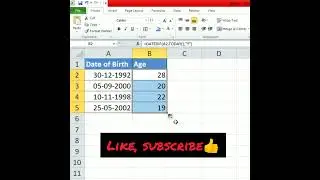 How to Calculate Age From Date of Birth in Excel 