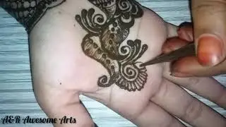 Easy mehndi design for front hand tutorial || A&R Awesome Arts
