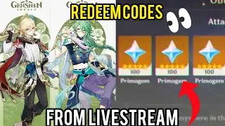 REDEEM CODES 300 PRIMOGEMS FROM GENSHIN IMPACT LIVESTREAM 3.6