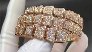 Bvlgari Serpenti Viper Full Pav&eacute; Diamonds Two coil Bracelet in 18k Rose Gold