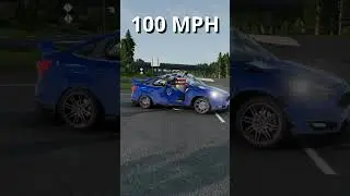Ford Focus Vs Bollard Crash test Beamng Drive
