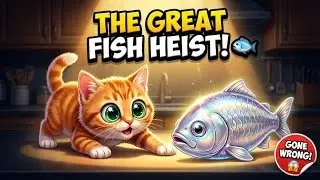 The Great Fish Heist 🐱 Funny Cat Story Animation | Cute Kitten Adventure for Kids