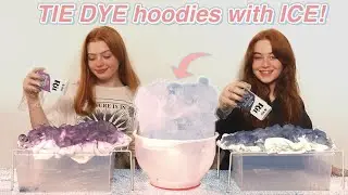 We TIE DYED Hoodies with ICE! *NEW Summer DIY ICE DYE technique *Cheap & Easy | Ruby and Raylee