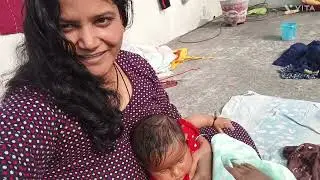 Enjoyment of baby with my all family in terrace.
