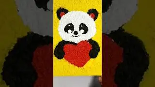 Easy painting with tissue paper🐼/tissue paper art#short