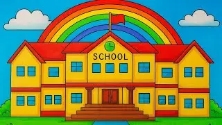 How to Draw a School Building | Easy Step by Step Drawing for Kids