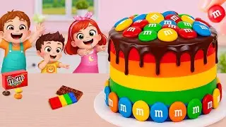 Miniature Rainbow Cake Decorating 🌈 Making Beautiful Tiny Rainbow M&M Chocolate Cake 💖 Yummy Teeny