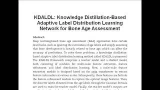 KDALDL Knowledge Distillation Based Adaptive Label Distribution Learning Network for Bone Age Assess