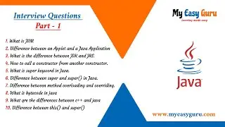Java Interview Question and Answers for Freshers & Experienced -  Part  1 - MyEasyGuru