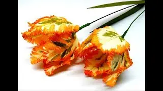 How to make Crepe paper flowers Parrot Tulip (flower # 270)