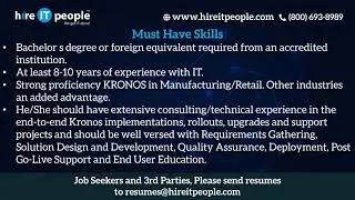 Kronos Jobs | Workforce Central - Scheduler  Jobs | BOLINGBROOK, IL | Job ID 32511 |