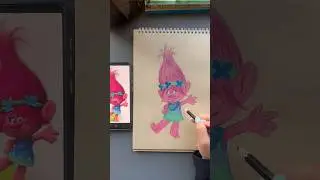 Drawing of Trolls🩷#trolls #poppy #chill #art #drawing #artist #sketch #draw #cartoon #tutorial #how