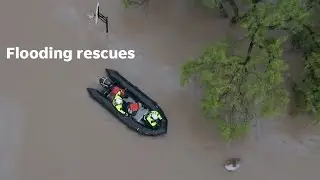 Texas flooding rescues in Kerrville and San Angelo seen via helicopter and drone footage