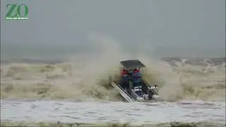 Ski boat flips at St Lucia