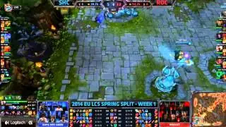 EU LCS 2014 Spring Split W1D1: Supa Hot Crew vs Roccat Highlights