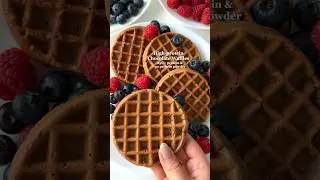 Chocolate Protein Waffles😍 25G+ protein & no protein powder! #healthyrecipes #highprotein